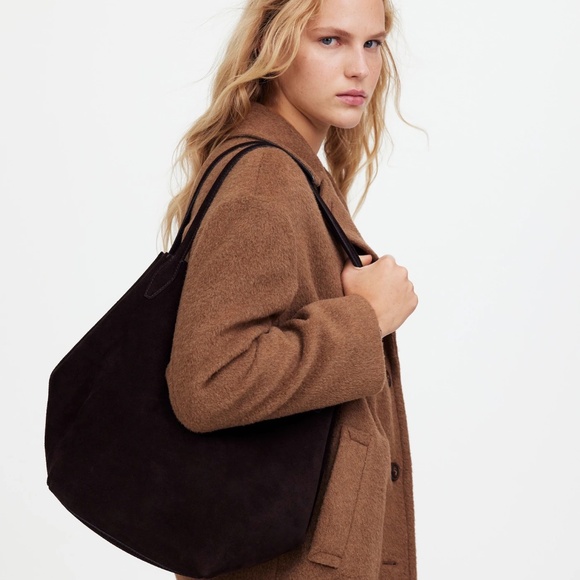 Madewell Dark Brown Suede Shoulder Bag - Picture 2 of 11